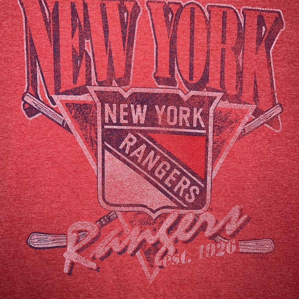 Champion New York Rangers T‎ Shirt Men's Sz M Red Faded Tee NHL - Picture 2 of 8